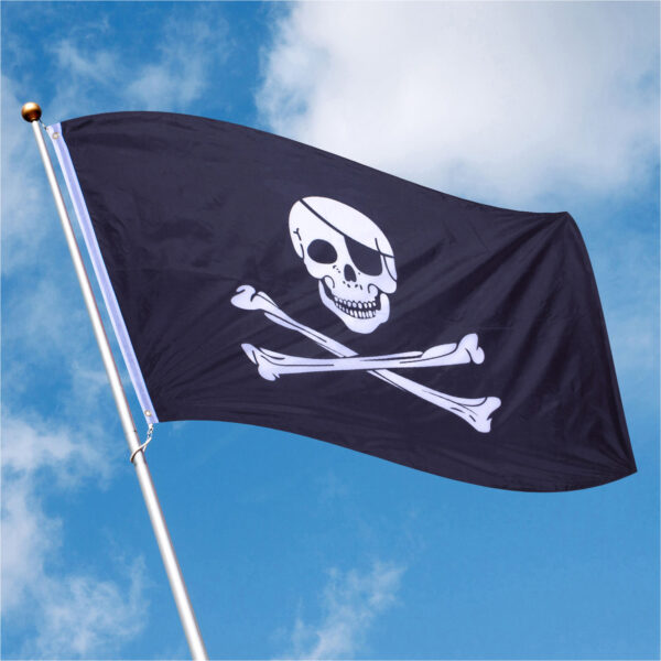 Jolly Roger Flag with 2 Metal Grommets 150cm x 90cm