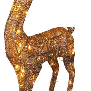 Xmas Haus Outdoor Gold LED Christmas Reindeer, Inc Timer