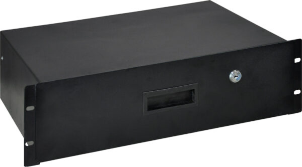 3U Lockable Steel Rack Drawer with Fixings