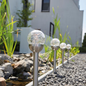 Luxform Lighting Conga LED Solar Spike Light with Cracked Glass