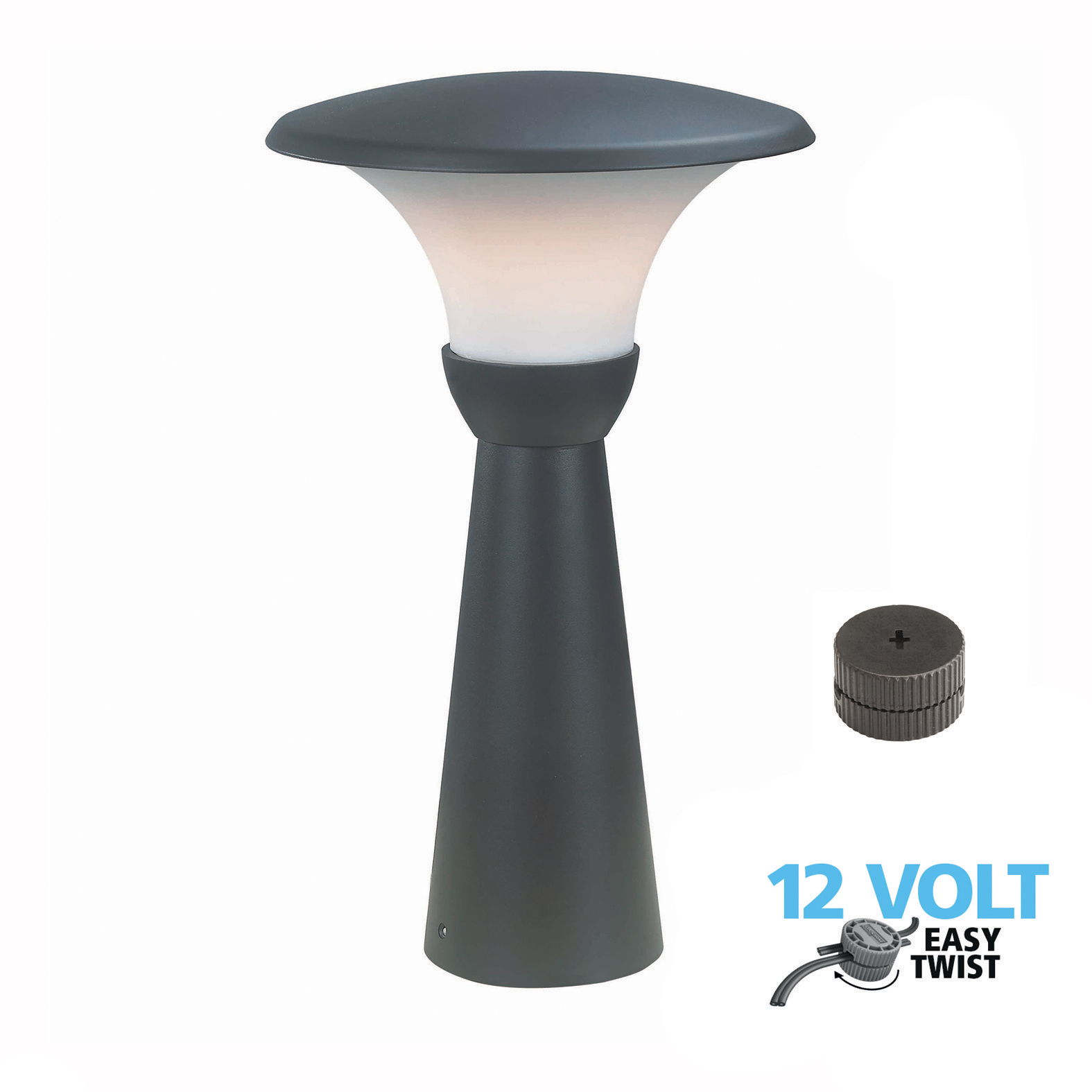 Luxform Lighting Perth Short Post Light in Anthracite