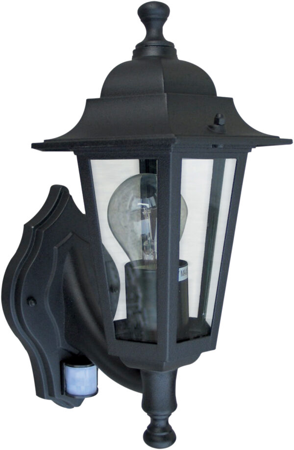 Luxform Lighting Orlando 230v Wall Light up in Black with PIR Sensor