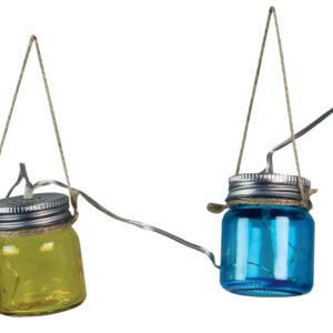 Luxform Lighting Blanes Solar LED Coloured Glass Jar String Light