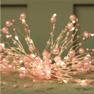 Solar 50 LED Microlight string light with Pear Effect Lights Supplies a Mix of 20 lights: 10 x White, 5 x Blue, 5 x Pink.