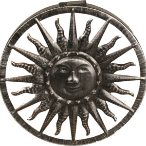 Luxform Lighting Solar LED Light Sun Wall Ornament Old Silver