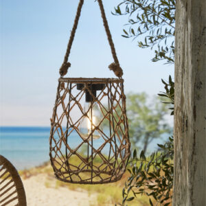 Luxform Solar Sardengna Natural Rope Table / Patio Lantern 15 Lumen
