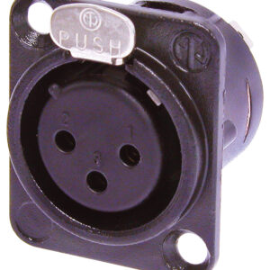 Neutrik NC3FD-L-B-1 Female 3 Pin XLR Chassis Socket with Gold Plated Contacts
