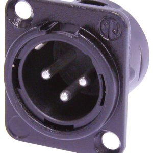 Neutrik NC3MD-L-BAG-1 Male 3 Pin XLR Chassis Socket With Silver Plated Contacts