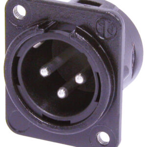 Neutrik NC3MDM3-L-BAG-1 Male 3 Pin XLR Chassis Socket With Silver Plated Contacts