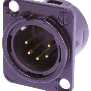 Neutrik NC5MD-L-B-1 Male 5 Pin XLR Chassis Connector With Gold Plated Contacts
