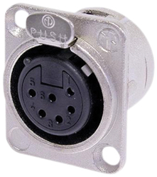 Neutrik NC6FD-L-1 Female 6 Pin Chassis Socket With Silver Contacts