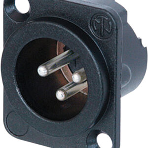 Neutrik NC3MD-LX-BAG Male 3 Pin XLR Chassis Socket With Silver Plated Contacts