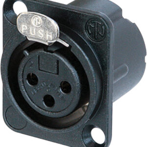 Neutrik NC3FD-LX-BAG Female 3 Pin XLR Chassis Socket With Silver Plated Contacts