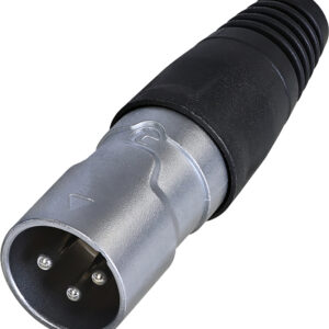 REAN RCX3M-Z-000-0 XLR  Z-Series IP65 Male XLR Chrome Housing with Tin Plated Contacts