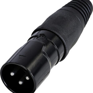 REAN RCX3M-Z-001-0 XLR  Z-Series IP65 Male XLR Black Housing with Tin Plated Contacts