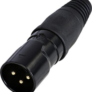 REAN RCX3M-Z-002-0 XLR  Z-Series IP65 Male XLR Black Housing with Gold Plated Contacts
