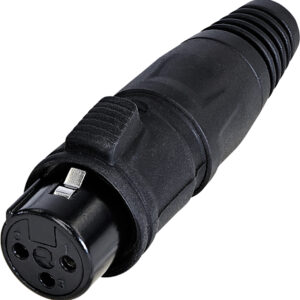 REAN RCX3F-Z-001-0 XLR  Z-Series IP65 Female XLR Black Housing with Tin Plated Contacts