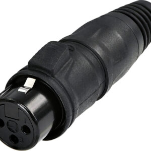 REAN RCX3F-Z-002-0 XLR  Z-Series IP65 Female XLR Black Housing with Gold Plated Contacts