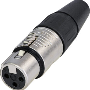 REAN RC3F  XLR Female 3 Pole Nickel plated housing, Silver plated contacts