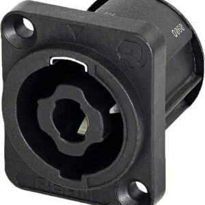 REAN RLS4MPZ 4 Pole  loudspeaker receptacle, D-Size front mounted, 3/16" flat tabs contacts