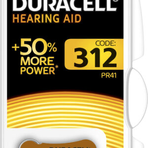 Duracell Hearing Aid Battery Size 312 - Pack of 6