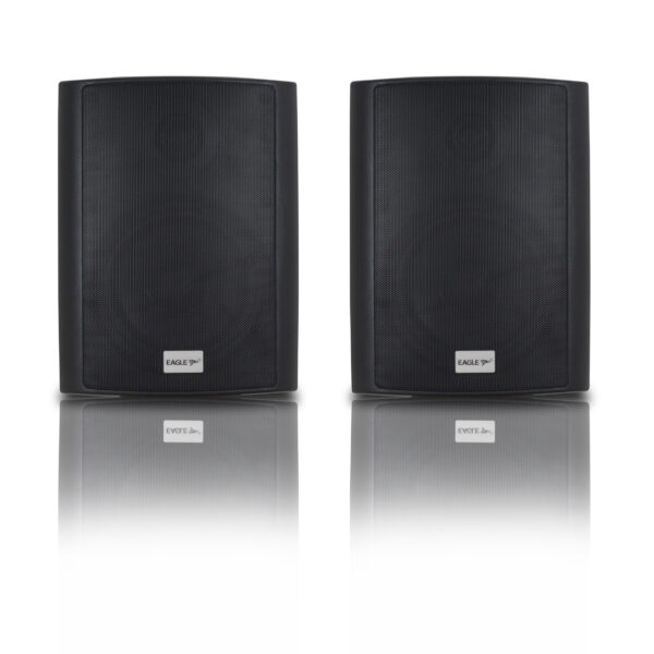 Eagle 40W 6.5" 100v Line or 8 Ohm Outdoor Black Speaker (Pair)