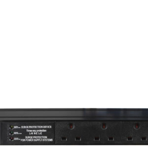 Eagle 6-Way UK Horizontal Socket 19 Inch PDU with 3 Way Surge Protection to UK Plug