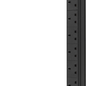 Eagle 12-Way UK Vertical Socket 19 Inch PDU with Surge Protection to UK Plug 2m Lead