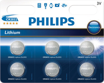 Philips Lithium CR2032 6PK