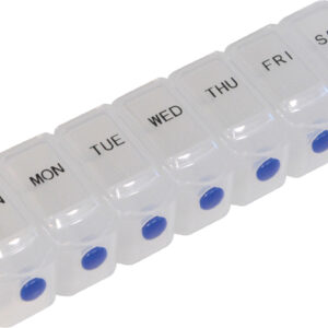 Deluxe Weekday Pill Dispenser with Push Button Release