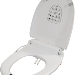 E Loo Toilet Seat with Bidet Cleaning featuring a Warm Air Dryer, Night Light and Heated Seat Comfort Function