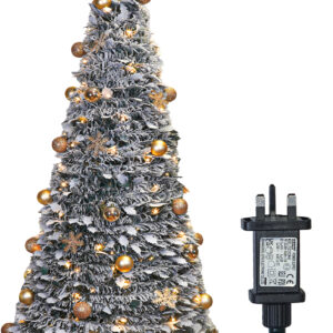 Xmas Haus Pre-Lit Led Pop Up Gold Decor Xmas Tree